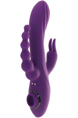 Fourgasm Triple Stimulator Sucking Rabbit Vibe in Purple