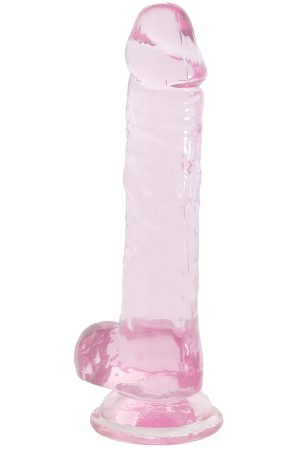 Naturally Yours 7 Inch Crystalline Dildo in Rose